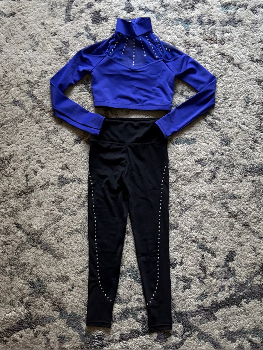 3/$50 Weissman Ivy Sky Mesh Panel Long Sleeve & Leggings Dance Costume